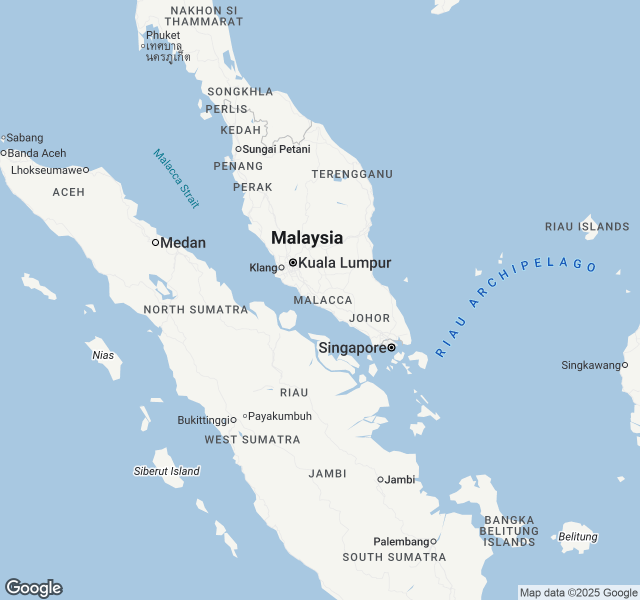 Map of Melaka